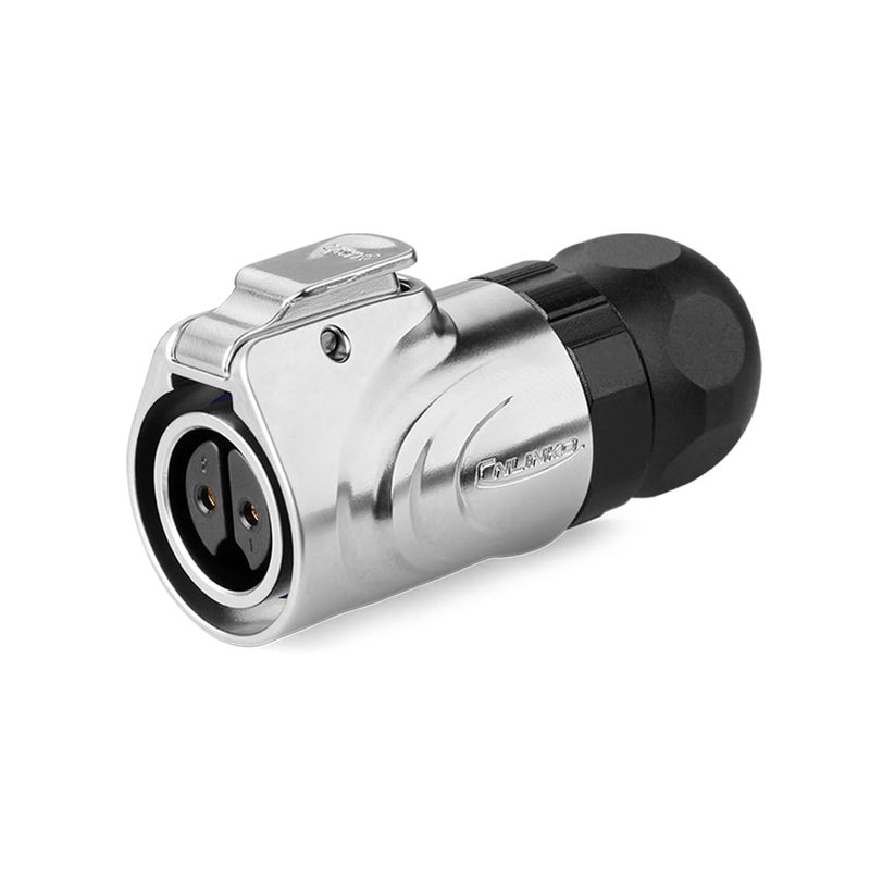 CNLINKO LP16 2-Pin Reverse Mount Female Plug and Male Socket for Automotive Machinery Outdoor Use IP68 Waterproof Circular Connector Metal Shell Quick-Connect Aviation Connector (2-Pin) - Image 2
